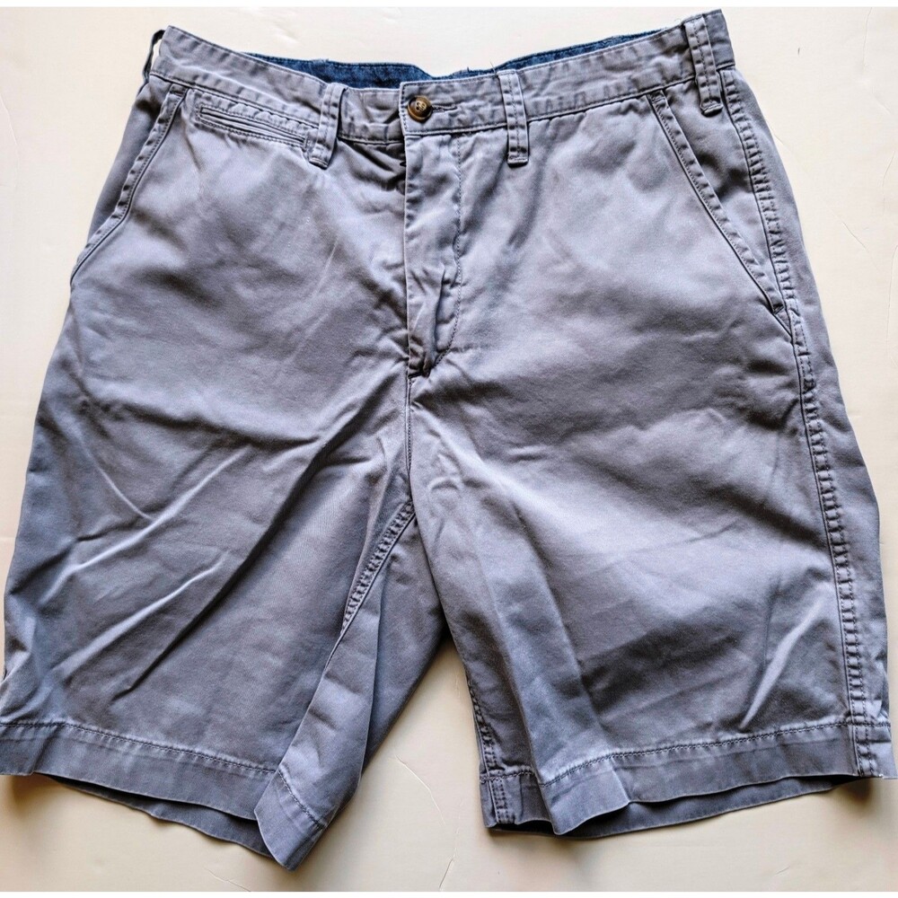 Polo Ralph Lauren Men Size 32 Grey Chino Shorts Cotton Pony Logo Relaxed Fit